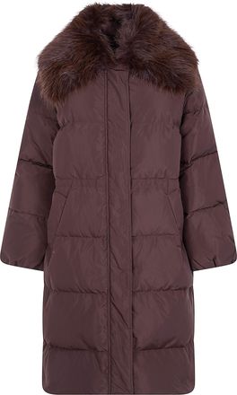 Twin-Set Windbreaker Faux Fur Neck Coat