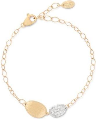 Marco Bicego Lunaria Collection 18K Yellow Gold and Diamond Petite Double Leaf Bracelet - BB2591 B YW Q6