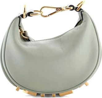 Fendi Fendigraphy Bag Leather Nano hobo bag - Groen