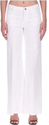 Ermanno Scervino Witte Denim Five Pocket Wide Leg Jeans - Dames - Straight fit broeken - Wit - XS - Denim - Broeken