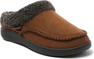 Dearfoams Marshall Microsuede Moccasin Toe Clog Slipper in Chestnut at Nordstrom, Size X-Large