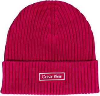 Calvin Klein Cotton Cashmere Blend Cap - Heren - Hoeden - Roze - ONE Size - Katoen - Accessoires