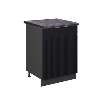 Vicco Mueble Bajo De Cocina Fame-line, Rayas Negras, 60 Cm, Et Antracita, Vicco