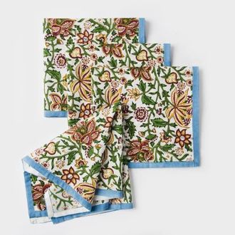 Mela Artisans Florin Hand Block Printed Napkins - Set of 4 at Nordstrom
