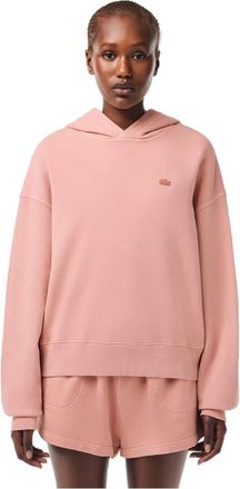 Lacoste Dames/Dames Geborduurde Logo Oversized Hoodie (Roze)