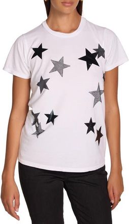 Lauren Moshi Wolf X Black Crystal Multi Stars Top in White at Nordstrom, Size X-Small
