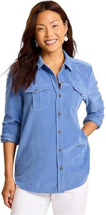 Tommy Bahama Coasta Cord Relaxed Shirt Womens Clothing Infinity Sky : LG (US 12-14), Cotton/Spandex