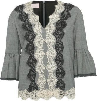 Giambattista Valli Blusa con dettagli in pizzo - Grigio