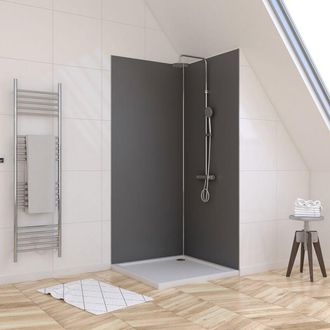 Aurlane Lote De 2 Paneles Murales De Aluminio Gris 90+90x210cm Con Perfiles