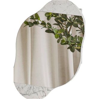 Dmora Dmora - Espejito Asterisco, Espejo, Objeto de decoración de pared, Decoración de espejo, 60x13 h75 cm, Gris