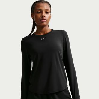 Nike Womens One Classic Dri-FIT Long-Sleeve Top in Black | FN2801-013