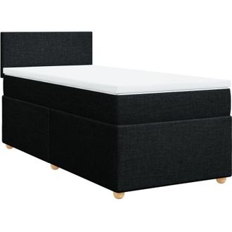 vidaXL Cama Box Spring Con Colch&oacute;n Tela Negro 90x190 Cm Vidaxl