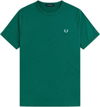 Fred Perry Hombre, Camisetas, Verde, Talla: L
