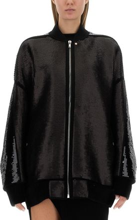 Rick Owens Black Embellished Mock Collar Jacket
