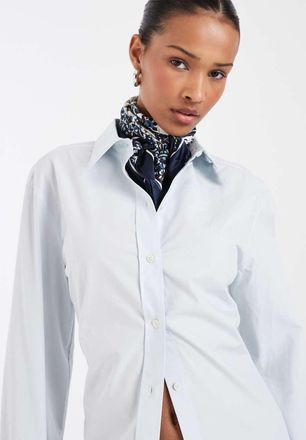 & Other Stories Camicia in popeline di puro cotone azzurra con laccetti sul retro-Blu