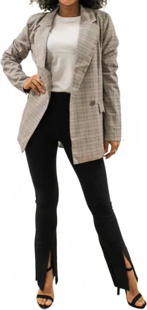 Olivaceous Gray Plaid Blazer