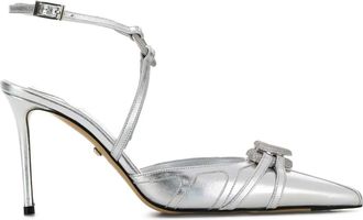 Mach & Mach 95 mm pumps verfraaid met kristallen en enkelbandje - Grijs