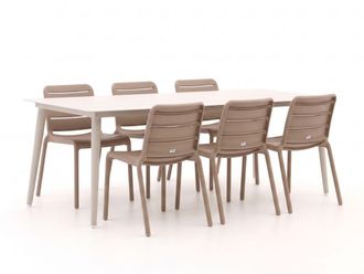 Forza Furniture Forza Narni/Sora 220cm dining tuinset 7-delig stapelbaar