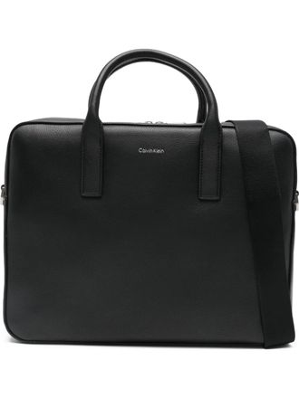 Calvin Klein zipped laptop bag - men - Polyurethane - One Size - Black