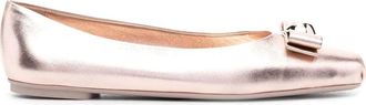 Ferragamo Ferragamo 10Mm Pina Bow-Detail Ballerinas
