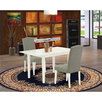 East West Furniture Dining Table- Parson Chairs, NOEN3-LWH-06