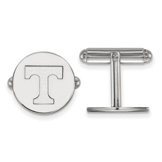Diamond2Deal Sterling Silver Rhodium-plated Tennessee Letter T Cuff Links