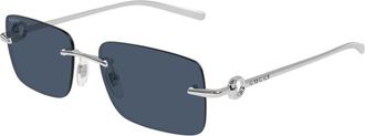Gucci Blue Rectangular Mens Sunglasses GG1703S 003 55
