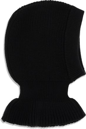 Christophe Lemaire Mens Balaclava Ribbed Wool Black Merino Hat