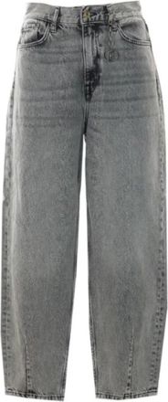 Liu Jo Denim Broeken - Dames - Wijde Broeken - Grijs - W26 - Denim - Broeken