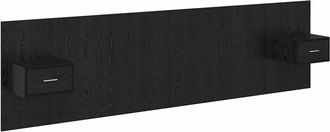 vidaXL Cabecero Con Mueble 3 Pcs Roble Negro Madera De Ingenier&iacute;a Vidaxl