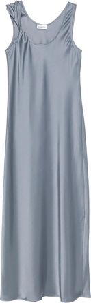 Marella Blue Mmlovale Satin-Finish Sleeveless Maxi Dress