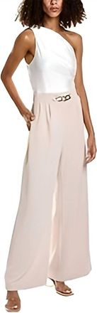 Line & Dot Reese Jumpsuit In Ivory/beige