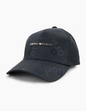 Emporio Armani Mens Emporio Armani Metal Logo Cloche Cap Black 00020 - Size: OS