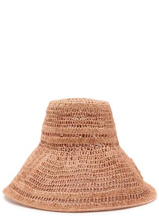 Chlo&eacute; Summer Banana Logo Raffia hat - Natural - M