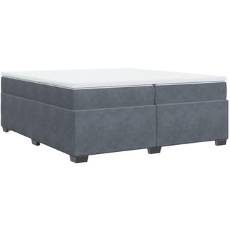 vidaXL Vidaxl - Cama Box Spring Con Colch&oacute;n Terciopelo Gris Oscuro 200x200 Cm
