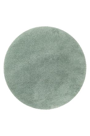 Homie Living Alfombra de ba&ntilde;o redonda lisa de poli&eacute;ster verde salvia 90 cm