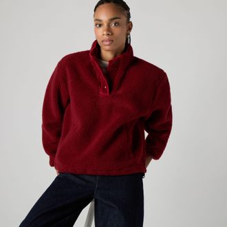 Levi's Kasey Sherpa Pullover - Womens - S - Red