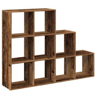 Berkfield Home Room Divider Bookcase 4-Tier Smoked Oak 131.5x29x131.5 cm Wood in Brown