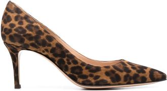 Gianvito Rossi Womens 70 Suede Leather Pumps - Brown - Size EU 36