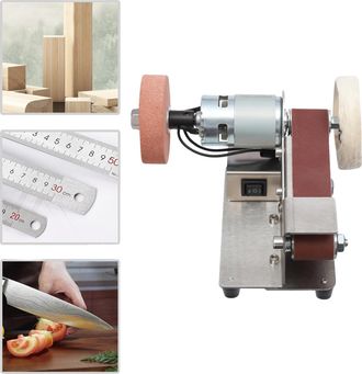 OEM Lijadora De Banda El&eacute;ctrica, 7 Velocidades, Motor De 150 W, &Aacute;ngulo De La Mesa De Trabajo Ajustable De 1&deg; A 45&deg;, Compatible Con Diversas Bandas Abrasiv