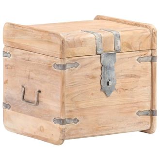 Berkfield Home Chest 40x40x40 cm Solid Acacia Wood in Brown | Size: 40 x 40 x 40 cm
