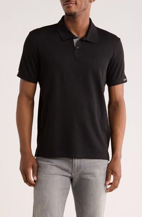 Calvin Klein Classic Fit Embroidered Polo in Black at Nordstrom Rack, Size Xx-Large