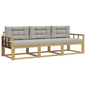 vidaXL Conjunto De Sof&aacute;s De Exterior 3 Pcs Blanco Y Gris Claro Vidaxl