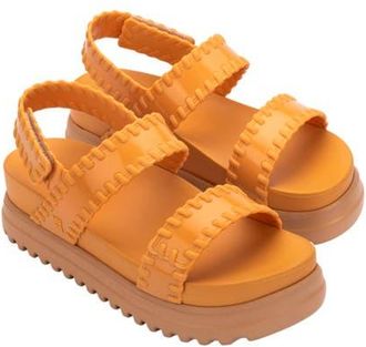 Melissa Dune Quarter Strap Platform Sandal in Beige/Caramel at Nordstrom, Size 10