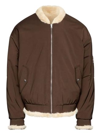 Maison Margiela shearling-lining bomber jacket - men - Polyester - 50 - Brown