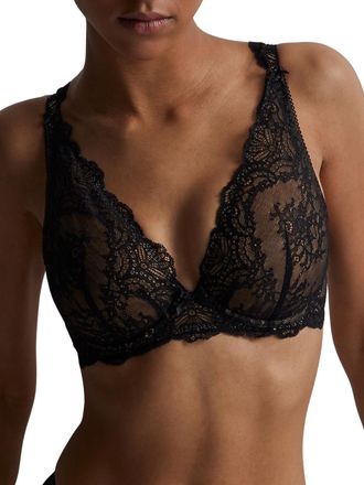 Aubade Womens Danse Des Sens Triangle Plunge Bra - Black Polyamide - Size 36D