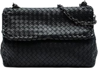 Bottega Veneta Pre-owned Shoulder Bags, female, Black, Size: ONE SIZE Pre-owned Leather Shoulder Bag