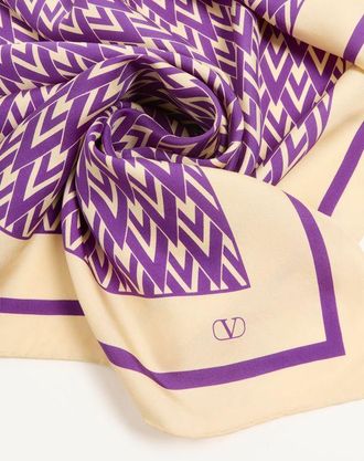 Valentino Garavani Foulard Toute La V In Seta Donna VIOLA UNI
