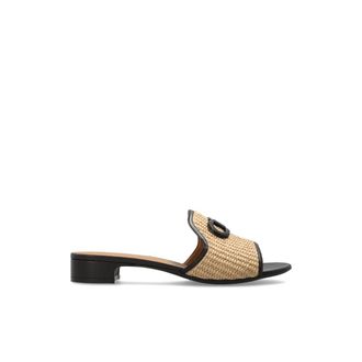 Ferragamo Heeled Mules, female, Beige, Size: 10 1/2 US Rexy Heeled Mules