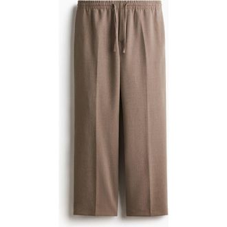 H&M Relaxed Fit Trousers in Beige Melange at Nordstrom, Size Xx-Large